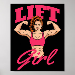 Lift Girl - Workout Gym Weightlifting Bodybuilding Poster