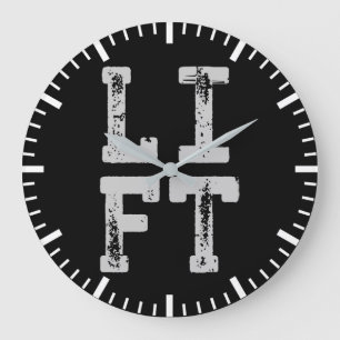 LIFT - Gym, Workout, Weight Lifting, Inspirational Large Clock