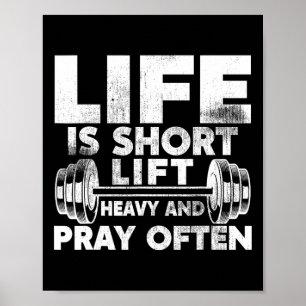 Lift Heavy And Pray Often Jesus Christian Workout  Poster