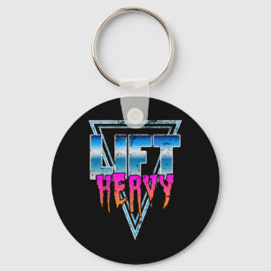 Lift Heavy Old School Retro 80's Golden Era Bodybu Keychain