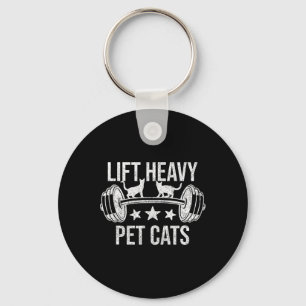 Lift Heavy Pet Cats Bodybuilding Weightlifting Cat Keychain