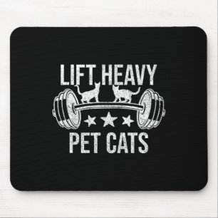 Lift Heavy Pet Cats Bodybuilding Weightlifting Cat Mouse Pad