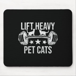 Lift Heavy Pet Cats Bodybuilding Weightlifting Cat Mouse Pad