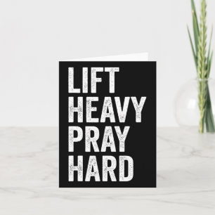Lift Heavy Pray Hard Christian Weightlifting Fitne Card