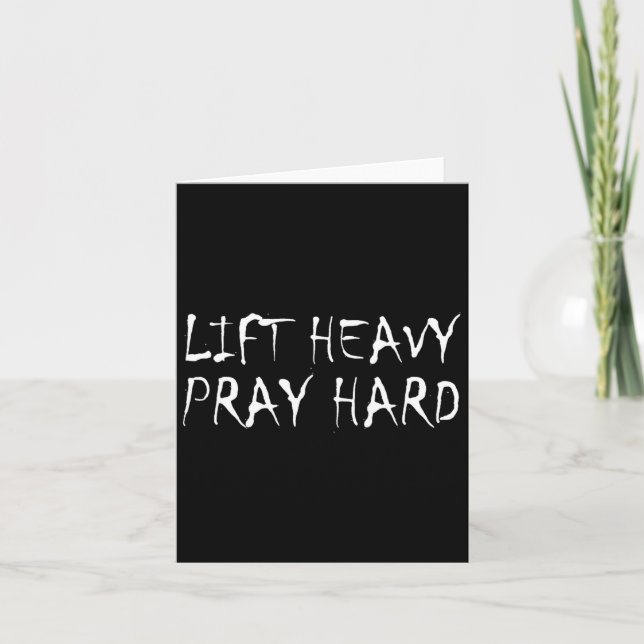 Lift Heavy Pray Hard Fitness Bodybuilding Jesus Fa Card (Front)