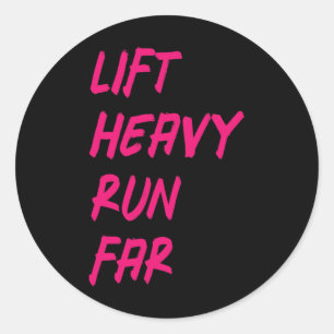 Lift Heavy Run Far Hybrid Sport Fitness Running Bo Classic Round Sticker