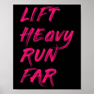 Lift Heavy Run Far Hybrid Sport Fitness Running Bo Poster