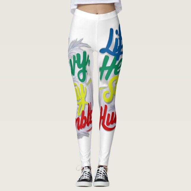 Lift Heavy, Stay Humble Leggings (Front)