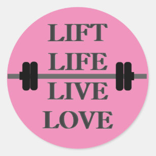 Lift, Life, Live, Love - Pink stickers