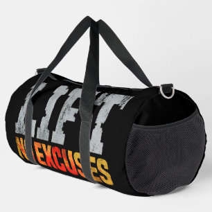LIFT NO EXCUSES GYM WORKOUT DUFFLE BAG