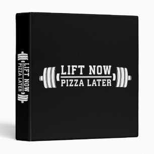 Lift Now, Pizza Later, Barbell - Funny Novelty Gym Binder