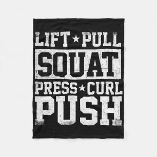 Lift Pull Squat - Workout Gym Weightlifting Bodybu Fleece Blanket