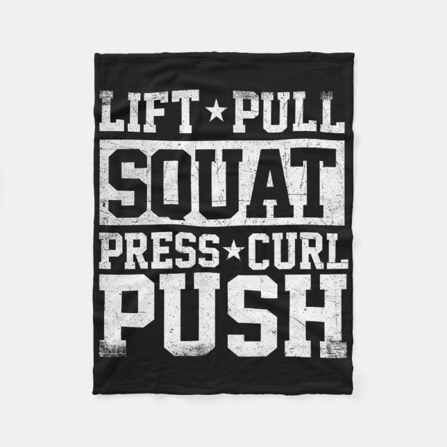 Lift Pull Squat - Workout Gym Weightlifting Bodybu Fleece Blanket (Front)