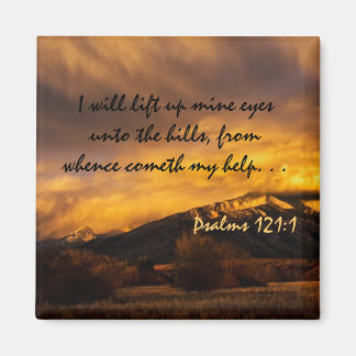 Lift Up Mine Eyes Bible Verse Magnet