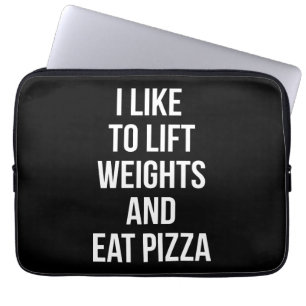 Lift Weights and Eat Pizza - Carbs - Funny Novelty Laptop Sleeve