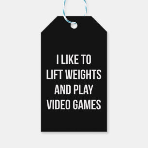 Lift Weights and Play Video Games - Gaming Workout Gift Tags
