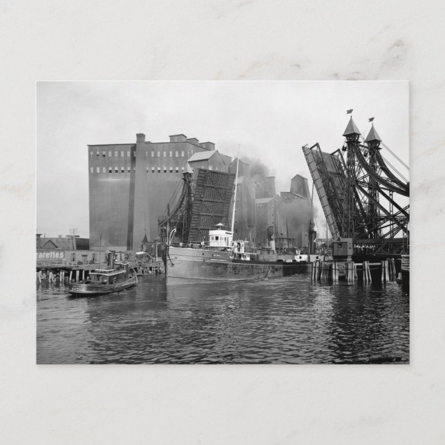 Lifting Bridge, Buffalo, NY: 1900 Postcard (Front)