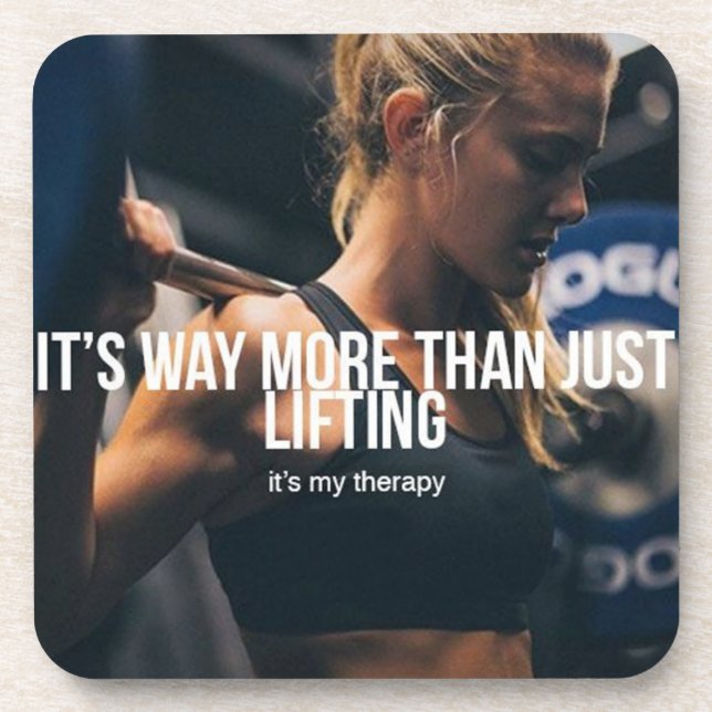 Lifting Is My Therapy - Women's Gym Workout Coaster (Front)