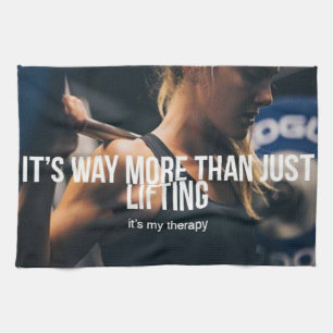 Lifting Is My Therapy - Women's Gym Workout Kitchen Towel