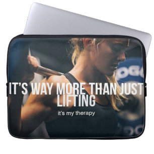 Lifting Is My Therapy - Women's Gym Workout Laptop Sleeve
