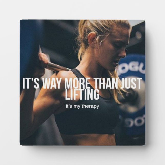 Lifting Is My Therapy - Women's Gym Workout Plaque (Front)