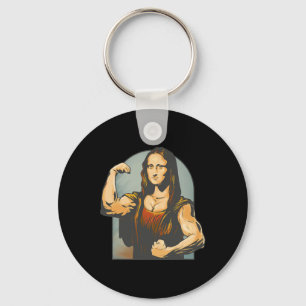 Lifting Mona Lisa Fitness Bodybuilding  Keychain