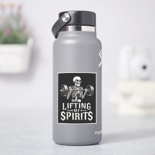 Lifting My Spirits Bodybuilding Skeleton Funny Gym