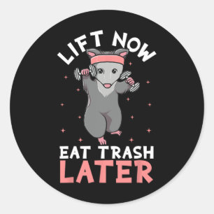 Lifting Opossum Funny Workout Gift Bodybuilding  Classic Round Sticker