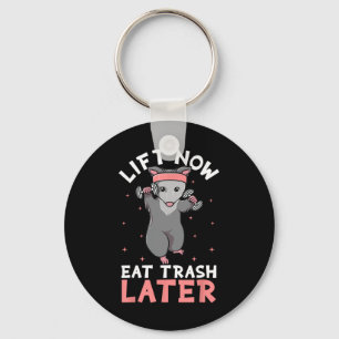 Lifting Opossum Funny Workout Gift Bodybuilding Keychain