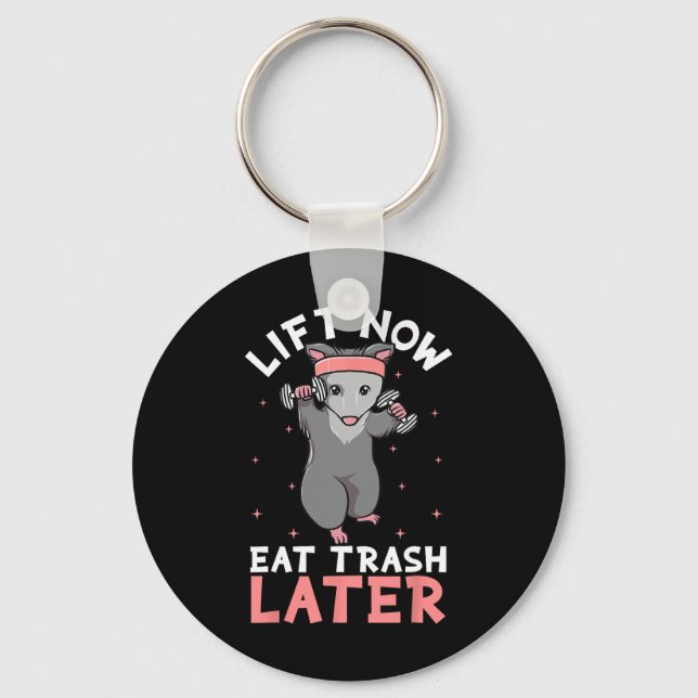 Lifting Opossum Funny Workout Gift Bodybuilding  Keychain (Front)