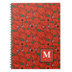 Lifting Weights Red Green Pattern Add Your Name Notebook