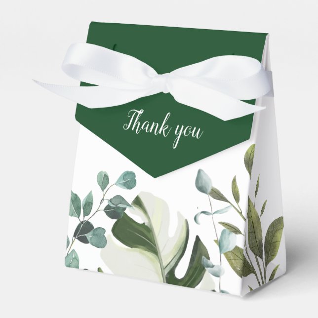 LIFY Botanical Eucalyptus Leaves Wedding Favor Box (Front Side)