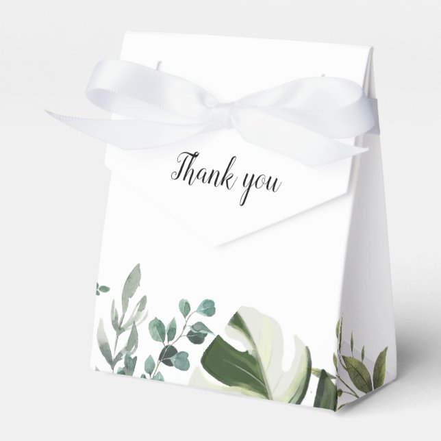 LIFY Botanical Eucalyptus Leaves Wedding Favor Box (Front Side)