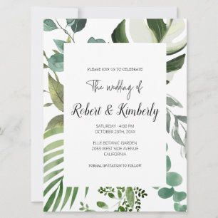 LIFY Botanical Eucalyptus Leaves Wedding Invitation