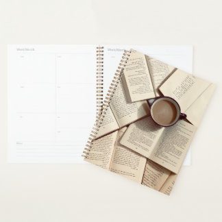 Light Academia Aesthetic coffee and books Planner