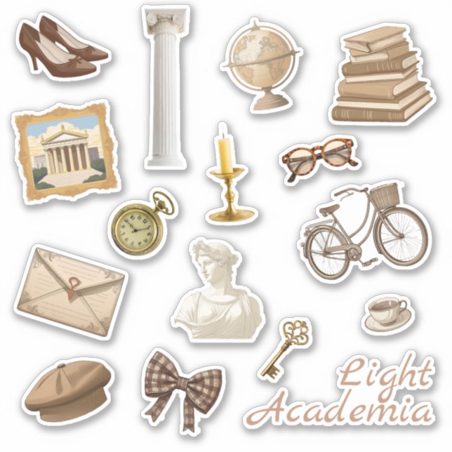 Light Academia Stickers | Journal Stickers (Front)