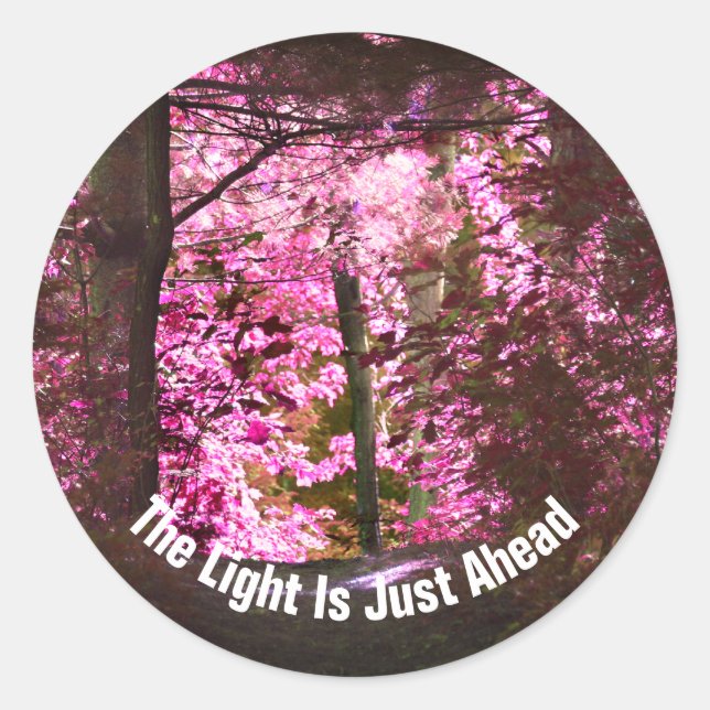Light Ahead On The Path Inspirational  Classic Round Sticker (Front)