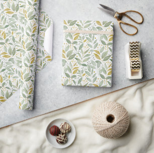 Light & Airy Watercolor Botanical Pattern Wrapping Paper
