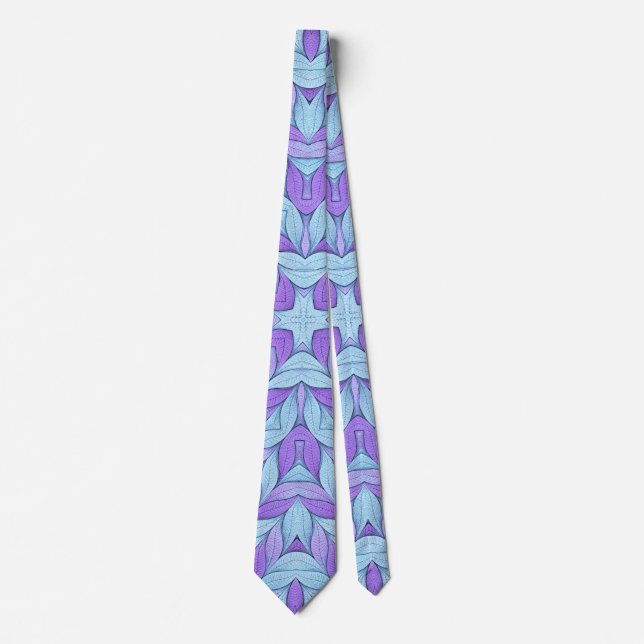 Light Amethyst and Pale Aqua Pattern Tie (Front)