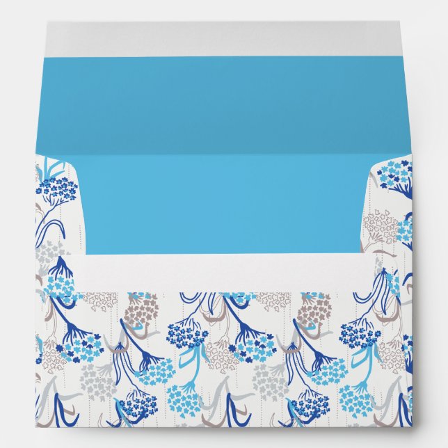 Light and Airy Hydrangea Floral Pattern Envelope (Back (Bottom))