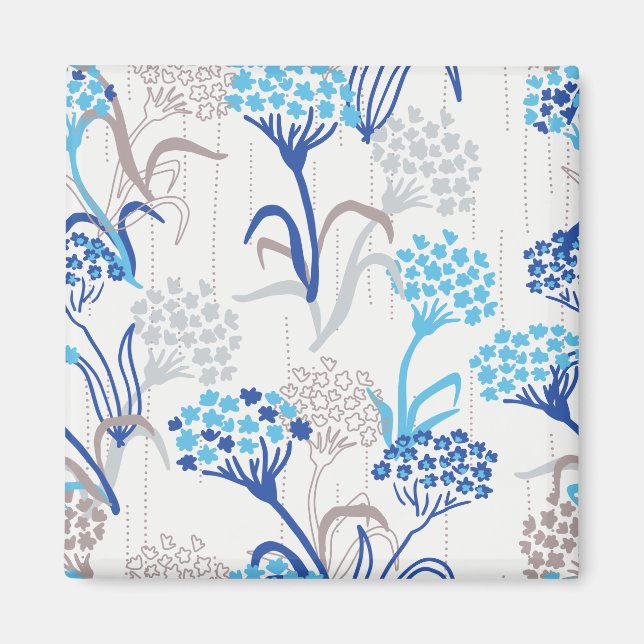 Light and Airy Hydrangea Floral Pattern Magnet (Front)