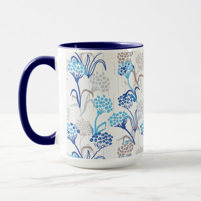 Light and Airy Hydrangea Floral Pattern Mug (Left)