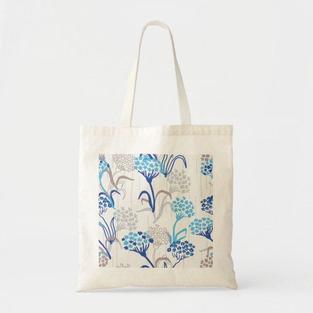 Light and Airy Hydrangea Floral Pattern Tote Bag (Front)