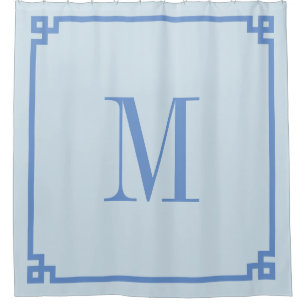 Light and Cornflower Blue Key Border Monogram