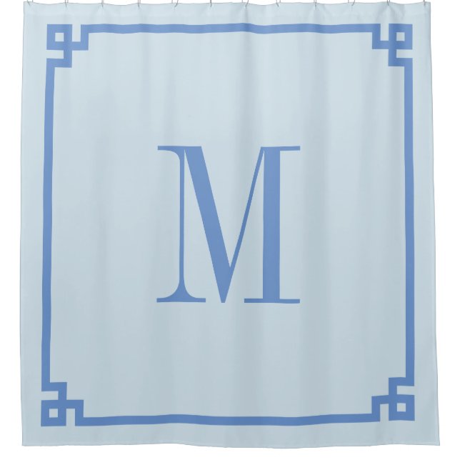 Light and Cornflower Blue Key Border Monogram (Front)