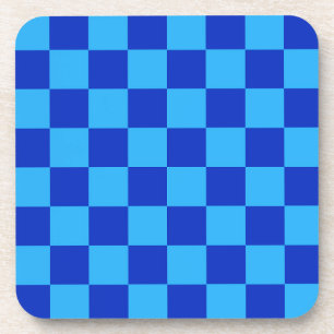 Light and Dark Blue Chequered Design Coaster