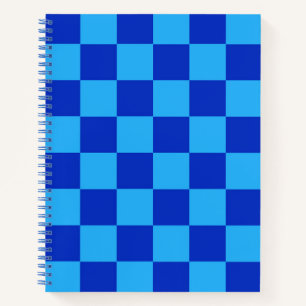 Light and Dark Blue Chequered Design  Notebook