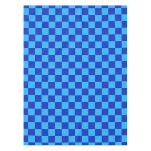 Light and Dark Blue Chequered Design  Tablecloth