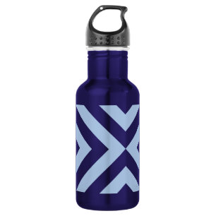 Light and Dark Blue Chevrons 532 Ml Water Bottle