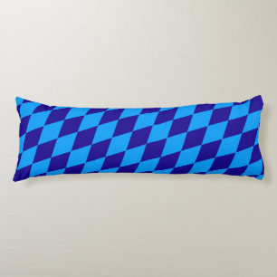 Light and Dark Blue Harlequin Diamonds Checkers Body Pillow